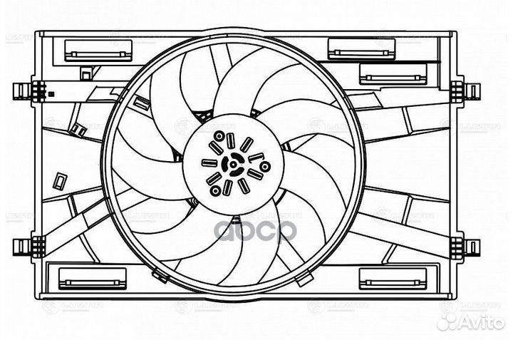 Э,вентилятор охл. с кожухом для ам Skoda Octavi