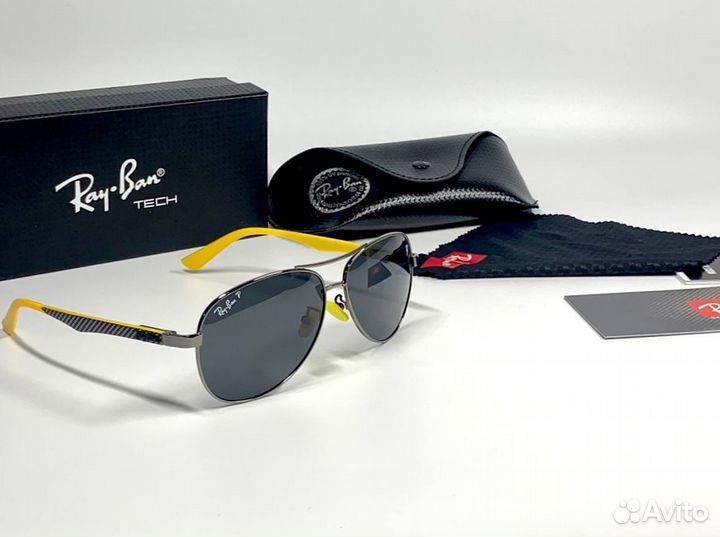 Очки Ray Ban авиатор желтые