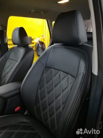 KiA Seltos чехлы премиум-класса Ромбы