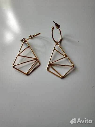 Серьги, позолота