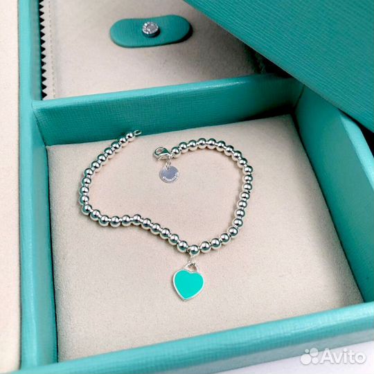 Браслет Tiffany Blue Heart Tag Bead Bracelet