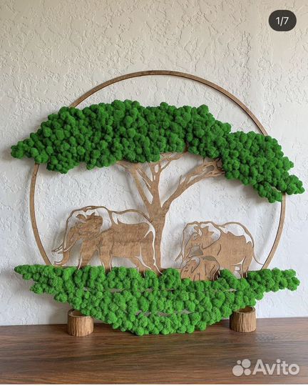 Панно со стабилизированным мхом