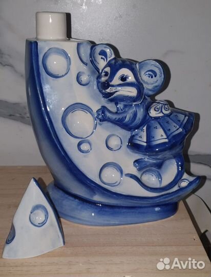 Штоф фарфоровый Мышь с сыром СССР