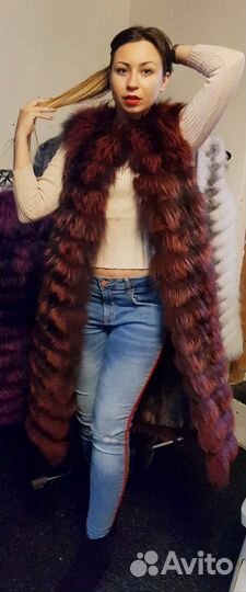 Жилетка чернобурка/жилетка натуральный мех/новая