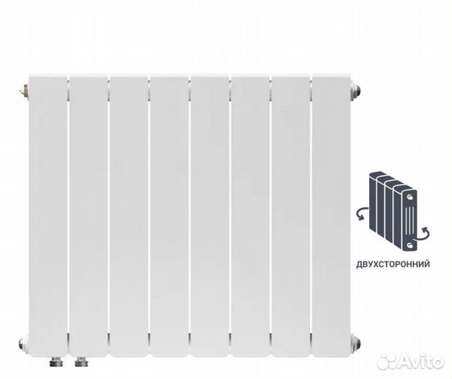 Радиатор 500/90 8 секций двухсторонний нижнее подк