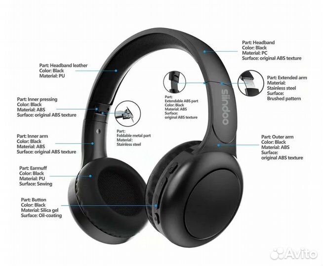 Беспроводные Bluetooth-наушники Siindoo JH-926B