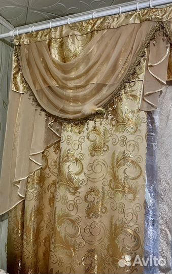 Шторы с ламбрекеном бу