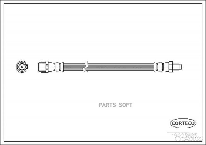 Corteco 19025825 Тормозной шланг задний (280mm)