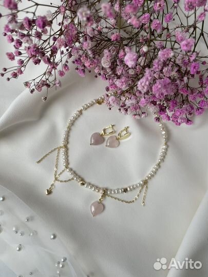 Чокер из жемчуга, камней, украшения