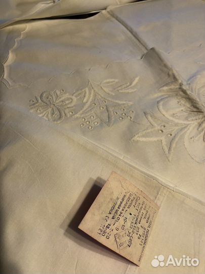 Пододеяльник СССР с ришелье и вышивкой