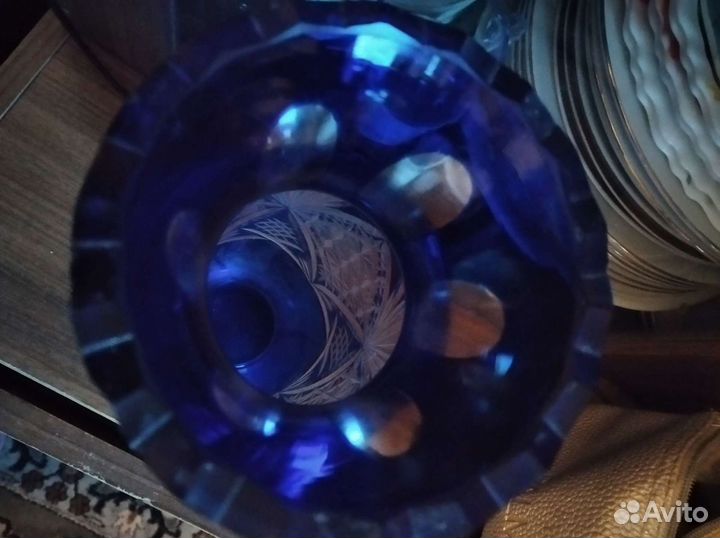 Ваза цветной хрусталь