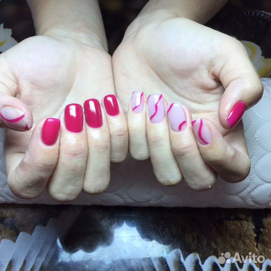 Педикюр.Маникюр Укрепление+ Гель-лак