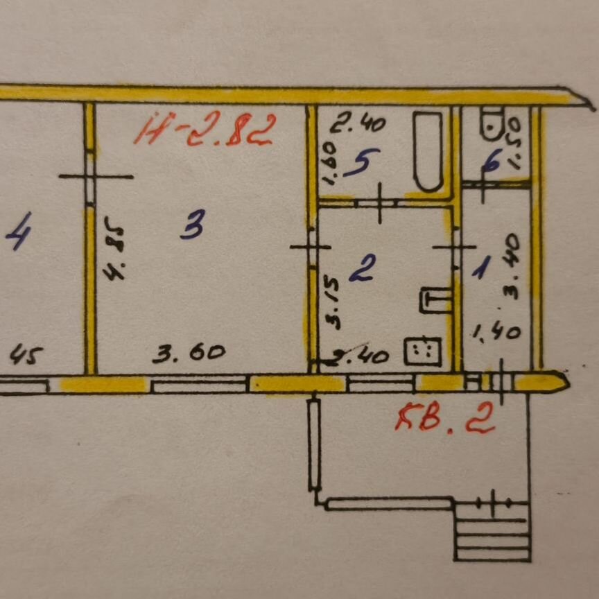 Квартира 2-комн. 47.7 м² в Комсомольск — фото 22 из 22