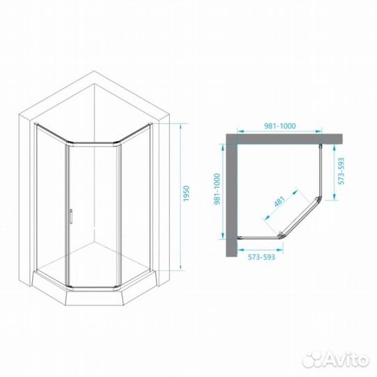 Душевой уголок RGW Passage PA-86B 100x100