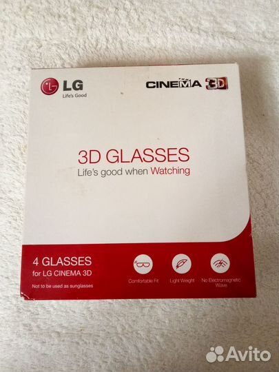 3D очки LG для телевизора,комплект 4 шт