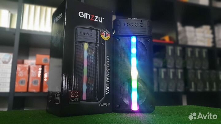 Блютуз колонка мощная с подстветкой новая 20w