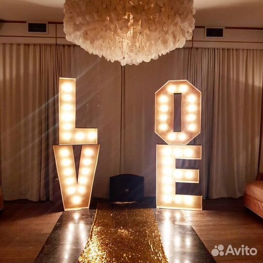 Свадебный декор, объемные буквы
