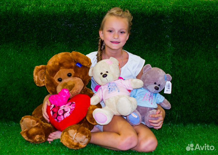 Мягкая игрушка Медведь с сердцем 60 см