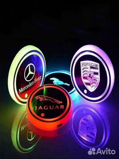 Подсветка подстаканников в машину Jaguar 2 шт