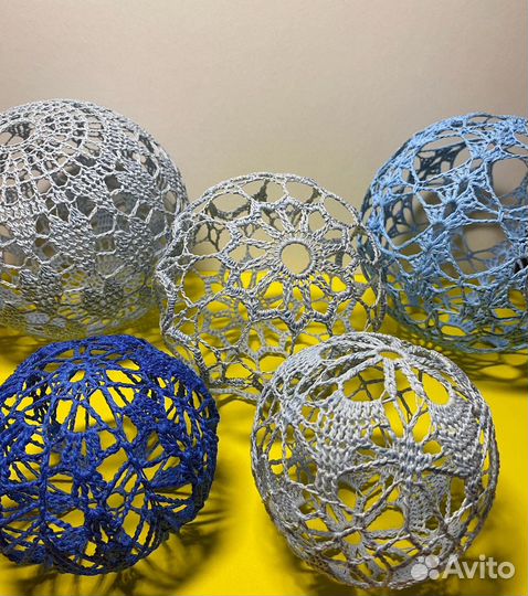 Шар декоративный, вязаный
