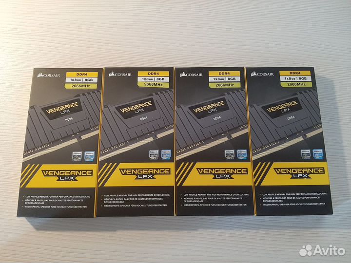 Озу DDR4 Corsair 32Gb CMK8GX4M1A2666C16 (x4)