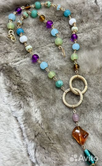 Винтажные бусы / колье стекло США