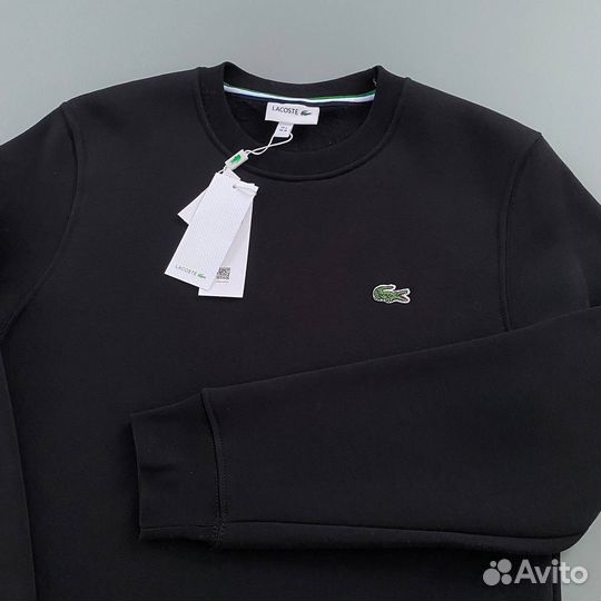 Свитшот lacoste черный с начесом