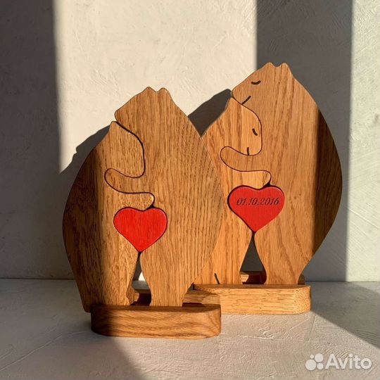 Мишки резные семья пазл