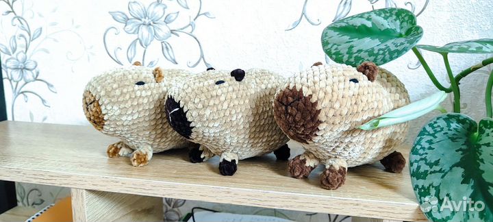 Мягкая игрушка капибара вязанная ручная работа