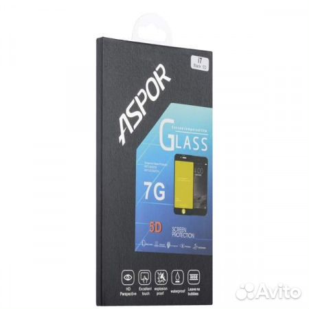 Защитное стекло для iPhone 8/7 Aspor 5D, черный