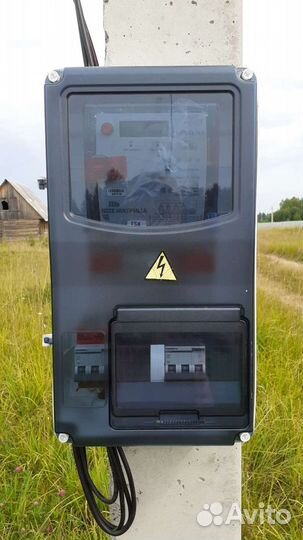 Установка столба для электричества монтаж 220в380в