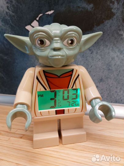 Будильник часы Лего lego Йода Звездные войны