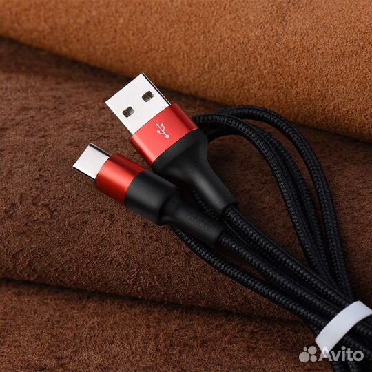 Кабель Hoco X26 Type-C 1M, 3.0А, black-red