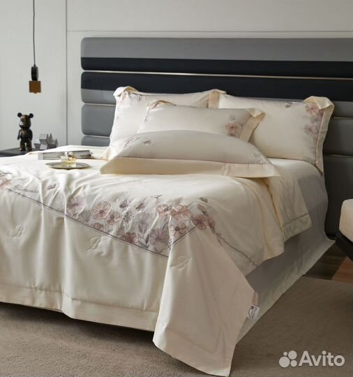 Комплект постельного белья Евро с вышивкой
