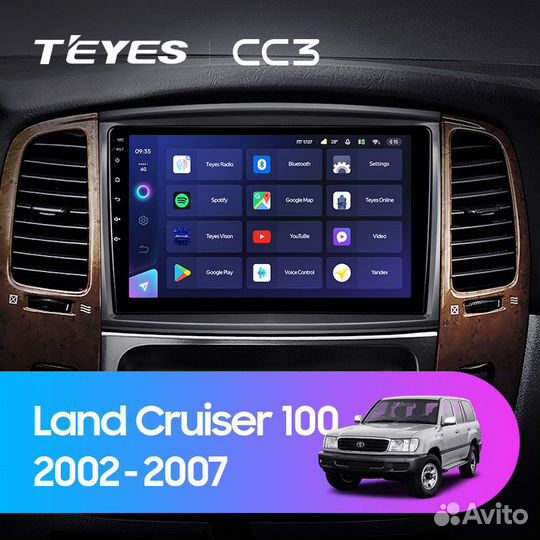 Магнитола Тойота Ленд Крузер 2002-2007 Teyes CC3