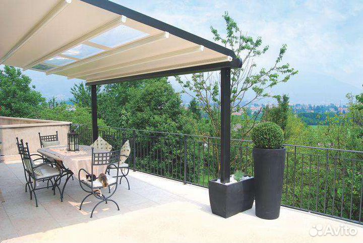 Пергола тентовая, металлическая