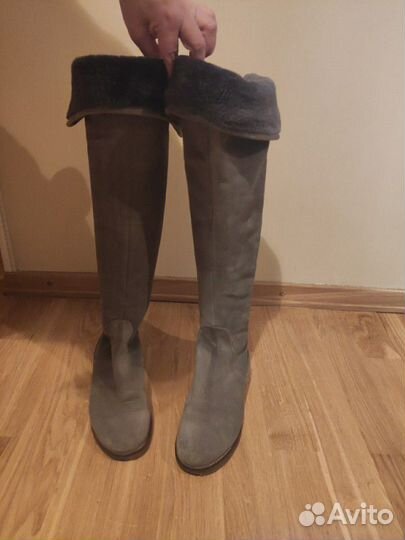 Ботфорты сапоги с мехом Baldan серые сапоги серые