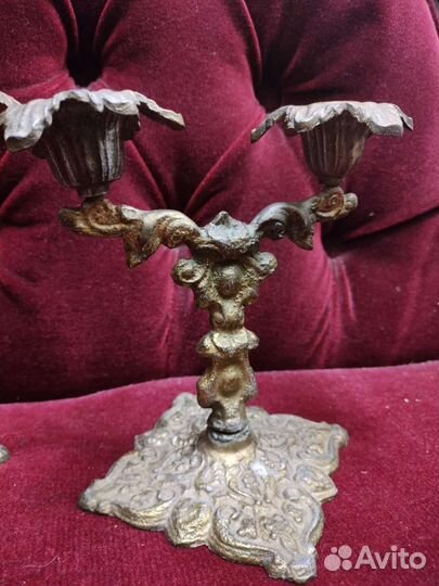 Подсвечники пара Бронза