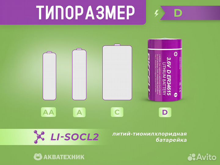 Батарейка для тепловычислителей ER34615 19000mAh 3