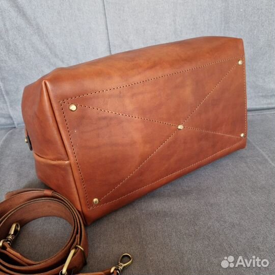 Портфель- саквояж кожаный