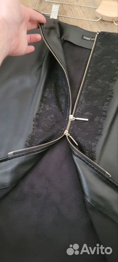 Кожаная юбка карандаш 44