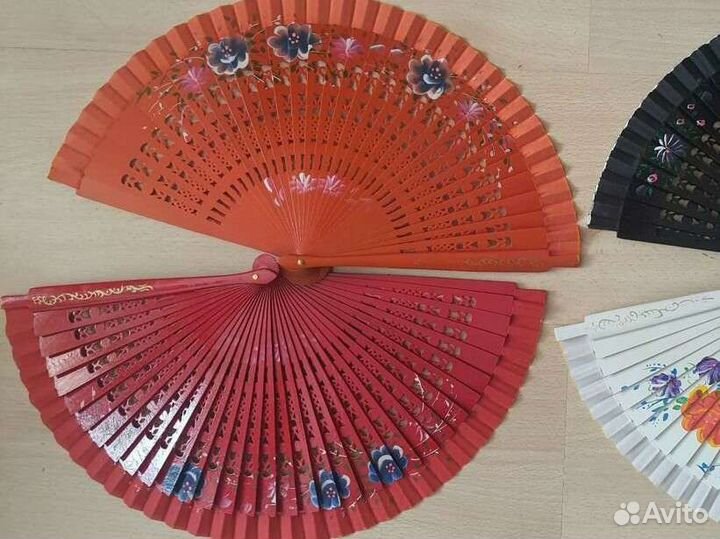 Веер деревяный для танцев,фен-шуй,Китай