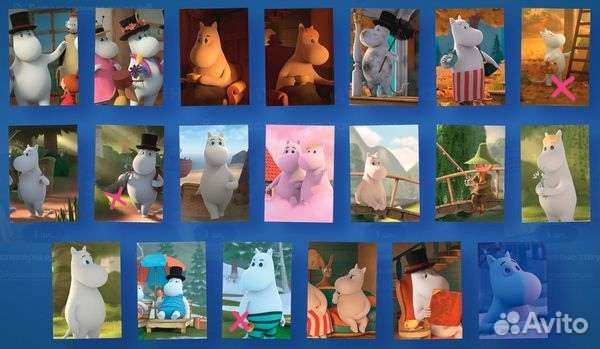 Муми тролли наклейки лента, 95шт