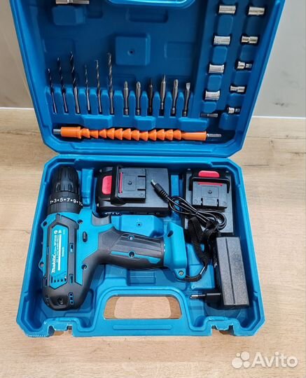 Шуруповерт ударный makita 21v +биты