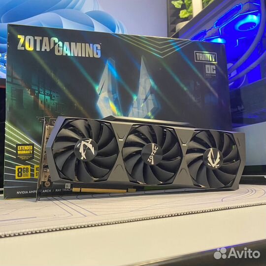 Красотка zotac RTX 3070 TI trinity OC