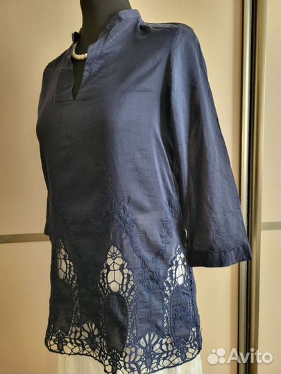 Блуза шёлк с кружевом Massimo Dutti юбка макси