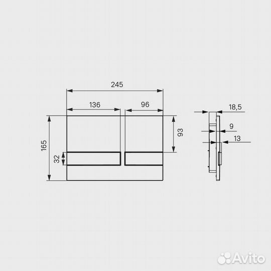 Клавиша смыва iddis хром Unifix 006 iddis (UNI06C