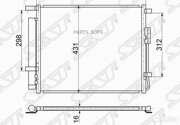 Радиатор кондиционера Хендай Санта Фе 13- 2.2D