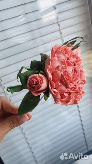 Ободок обруч с цветами