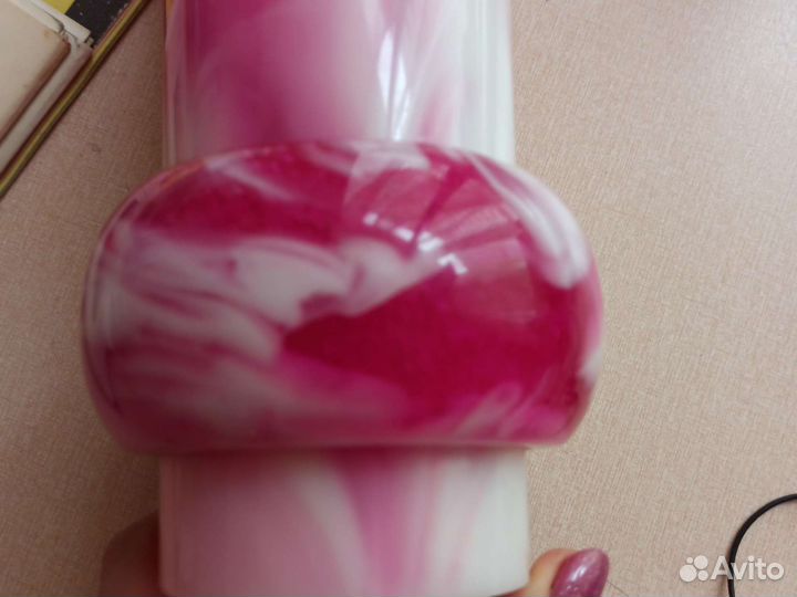 Редкая ваза СССР, рубиновое стекло Олени